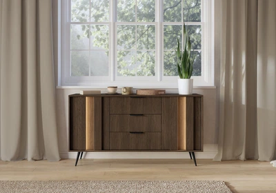 Комод с подсветкой Perfect Home Амаро / Amaro 2D3S/153 2-дверный с 3 ящиками Дуб дунин