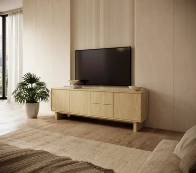 Тумба под ТВ Perfect Home Набу / Nabu 3D2S/183 3-дверная с 2 ящиками Дуб олейный