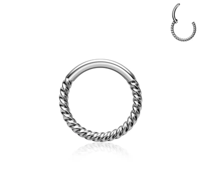 Кольцо кликер (спираль) из стали Spikes RH72-1610-ST серьга для пирсинга септума носа, хряща уха, (1,2мм; 10мм)