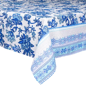 Скатерть рогожка Home Line 150х150 см 100% хлопок голубая (687407)