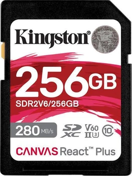 SD Kingston 256 GB SDXC Canvas React Plus UHS-II U3 V60 Class 10 (SDR2V6/256GB)