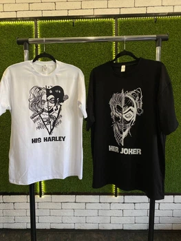 Футболки Оверсайз парні "His Harley\Her Joker", M/L, M/L, Різні кольори (2537)