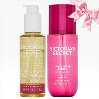 Подарунковий набір Victoria's Secret Wild Rose Amber Body & Massage Oil + Hair & Body Mist (203/168)