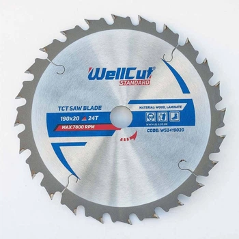 Пильный диск 190х20 24Т по дереву и ламинату Standard WellCut (018022)