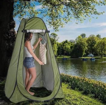 Автоматичний туристичний намет-кабінка 120×120×190 см, душ, туалет, роздягальня, водостійкий, з вікном