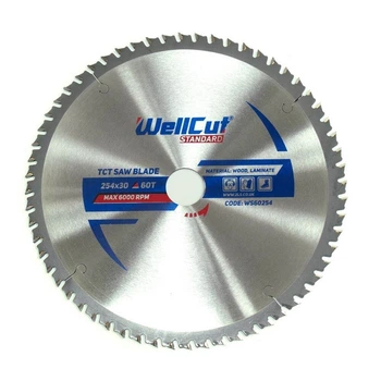 Пильный диск 254х30 60Т по дереву и ламинату Standard WellCut 50 шт (018060)