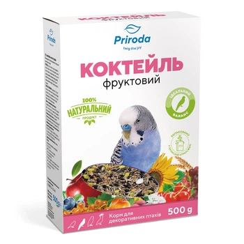Корм для хвилястих папуг Природа Коктейль «Фруктовий» 500 г