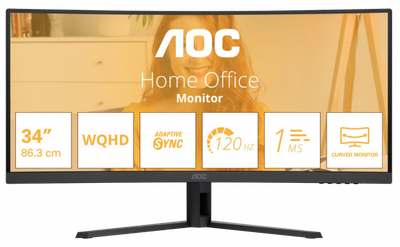 Монітор 34" aoc cu34b3e Black