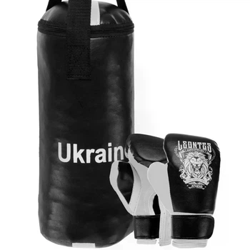 Набор боксерский детский LEV UKRAINE (груша и перчатки) LV-9940 Черный
