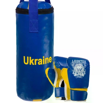Набор боксерский детский LEV UKRAINE (груша и перчатки) LV-9940 Сине-желтый