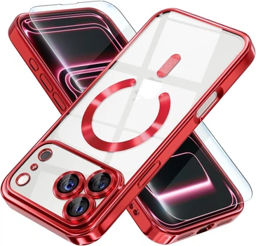 Чохол Wave Premium Metal Shining case with MagSafe (TPU) для Apple iPhone 17 Pro Max 6.9” Red