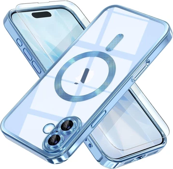 Чохол Wave Premium Metal Shining case with MagSafe (TPU) для Apple iPhone 17 6.3" Light Blue