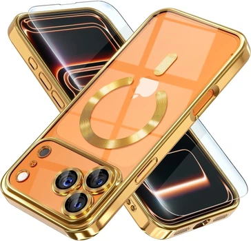 Чохол Wave Premium Metal Shining case with MagSafe (TPU) для Apple iPhone 17 Pro Max 6.9” Gold