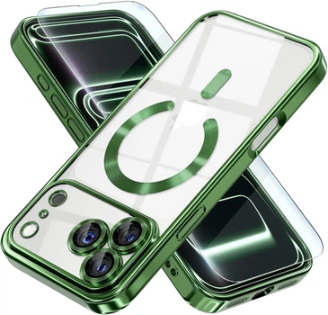 Чохол Wave Premium Metal Shining case with MagSafe (TPU) для Apple iPhone 17 Pro 6.3" Green