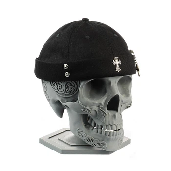 Джинсовая кепка докер в стиле "Chrome Hearts" Черный