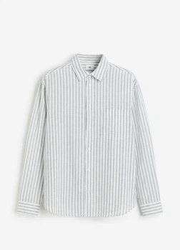 Рубашка H&M 12425 Хакі з білим XS (1160)
