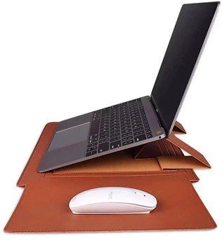 Чохол Папка підставка для ноутбука 14.2-15.4" 37×28×1см Macbook Тонкий Універсальний Водовідштовхуючий PU матеріал Повсякденний конверт для Офісу Макбука Планшета Коричневий