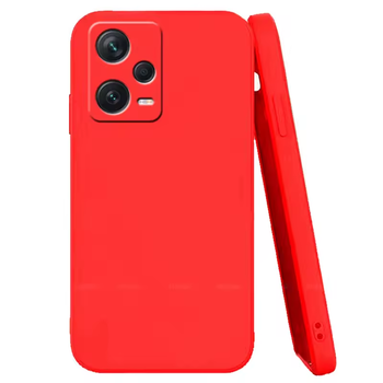 Чехол силиконовый Full Camera для Xiaomi Redmi Note 12 Pro 5G с микрофиброй внутри красный