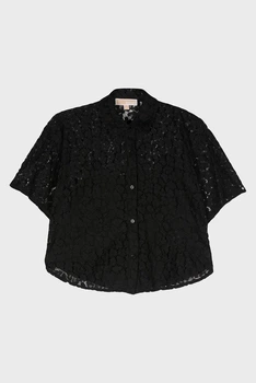 Жіноча чорна блуза LACE CROP BTN DWN SHIRT Michael Kors S MS440NM3TQ