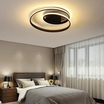 Современный LED-светильник в черном корпусе Ø 50 см | Line F | Арт. MJ56-500 BK