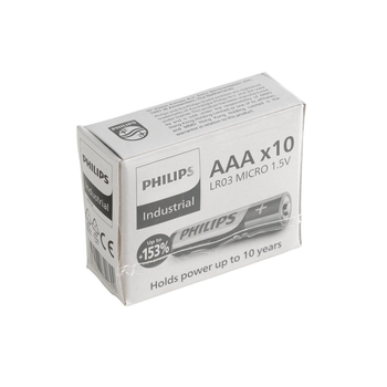 Батарейки Philips Industrial AAA (LR03) 1.5V щелочные, комплект 10 шт
