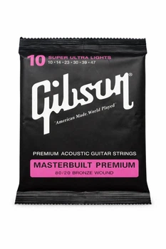 Струны для акустической гитары Gibson SAG-BRS10 Masterbuilt Premium 80/20 Bronze Wound 10-47 Super Ultra Light