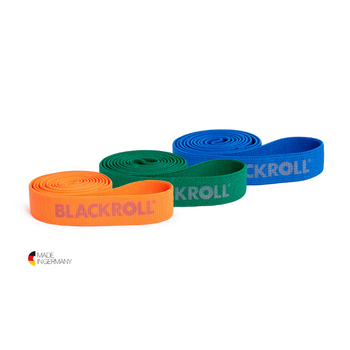 Набір тканинних довгих фітнес еспандерів BLACKROLL® SUPER BAND SET 3шт різного опору 104 см (A001154)