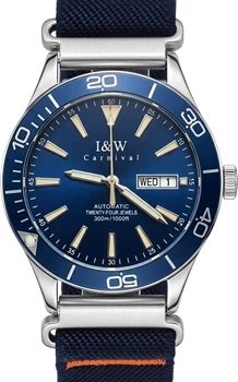 Мужские часы Carnival BlueMarine Nylon Strap 10 Bar, 2 ремешка