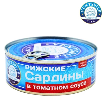 Сардина в томатном соусе Ventspils 240 г ж/б ключ