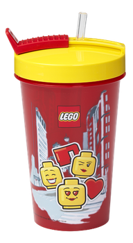 Kubek ze słomką LEGO Iconic Girl 500 ml (40441725) (5711938030339)