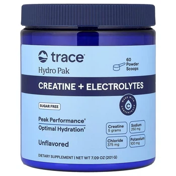 Креатин моногидрат и электролиты Trace Minerals Research Hydro Pak, Creatine + Electrolytes 201 g (Unflavored)