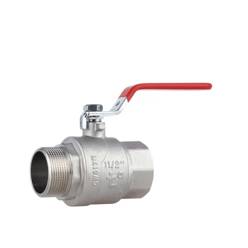 Кран кульовий Thermo Alliance Forte (посилений) 1 1/2" ВН, латунний, ручка-важіль, нікельований, PN40