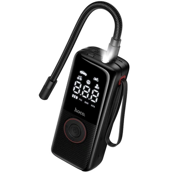 Автомобильный насос Hoco ZP18 Enlighten smart air pump Black