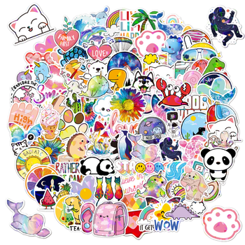Набір вінілових голографічних стікерів Aesthetic Kawaii 100 шт (AN)34568