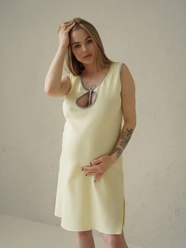 Нічна сорочка для годування Simple&Basic, розмір XXL (52), ніжно-лимонна
