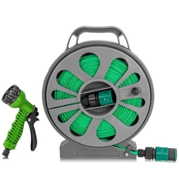 Садовий шланг для поливу Garden Hose 4120 15 м на котушці з пістолетом розпилювачем на 7 режимів
