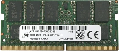 Оперативна пам'ять Micron SODIMM DDR4-2400 16384MB PC4-19200 (MTA18ASF2G72HZ-2G3B1)