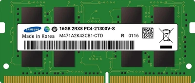 Пам'ять Samsung 16 GB SO-DIMM DDR4 2666 MHz - (M471A2K43CB1-CTD