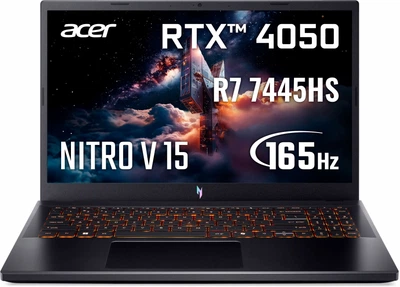 Ноутбук Acer Nitro V 15 AI ANV15-42-R4KF (NH.U31EU.001) Obsidian Black / 15.6" IPS 165 Гц / AMD Ryzen 7 7445HS / RAM 16 ГБ / SSD 512 ГБ / RTX 4050, 6 ГБ (TDP 75 Вт)