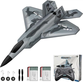 Самолет на радиоуправлении HAWK'S WORK F-22 Raptor — 2.4 ГГц, система стабилизации, для детей и начинающих