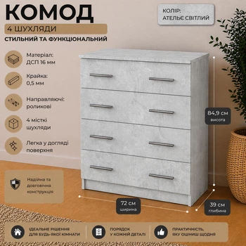 Комод 4Б Компаніт Ательє світлий (402920472)