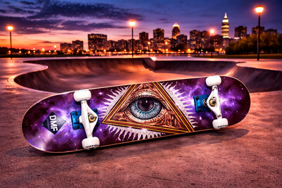 Скейтборд Fish Skateboards “EYE” — деревянная дека 7 слоев канадского клёна, подшипники ABEC-7