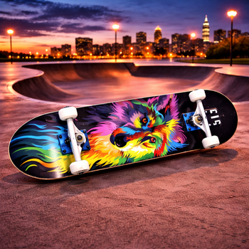 Скейтборд Fish Skateboards “Wolf” — деревянная дека 7 слоев канадского клёна, подшипники ABEC-7
