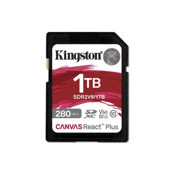 Карта памяти SDXC (UHS-II U3) Kingston Canvas React Plus 1Tb class 10 V60 (R280MB/s, W150MB/s)