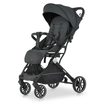 Коляска дитяча прогулянкова з регульованою ручкою темно-сіра BAMBI (M 5727-1 Magnet)