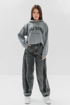 Джинси Baggy для дівчат підлітків Suzie 152 см сірі
