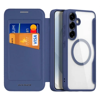 Чехол-книжка Dux Ducis Skin X Pro с MagSafe для Samsung Galaxy S25 5G TPU с защитой камеры синий