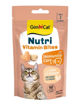 Лакомства GimCat Nutri Vitamin Bites с курицой для кошек, 40 г