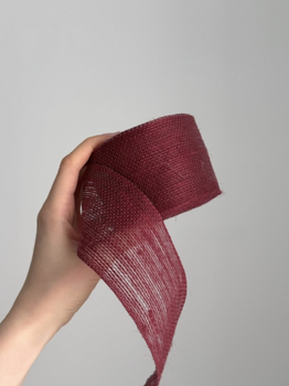 Мішковина в рулоні 6,5 см × 10 м Бургунді (Бордовий)