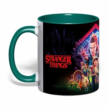 Чашка с печатью "Очень странные дела / Stranger Things" №2 (цвет тёмно-зеленый) (37117)